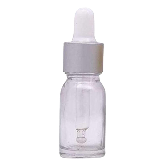 Clear Glass Dropper Bottle with Silver Cap - 5ml