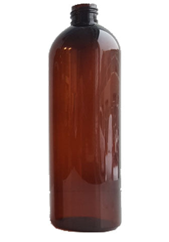 Dark Amber Cosmo Round Plastic Bottles