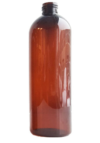 Light Amber Cosmo Round Plastic Bottles