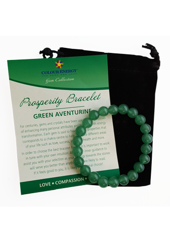 8mm Round Stone Prosperity Bracelet with Velvet Bag