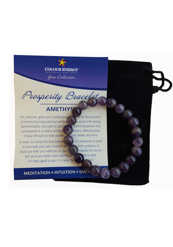 8mm Round Stone Prosperity Bracelet with Velvet Bag