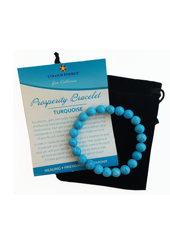 8mm Round Stone Prosperity Bracelet with Velvet Bag